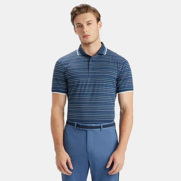 Multi Stripe Banded Sleeve Tech Piqu Polo Ink Men GFORE Tops