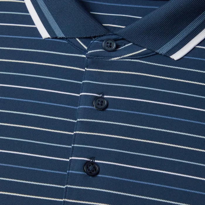 Multi Stripe Banded Sleeve Tech Piqu Polo Ink Men GFORE Tops