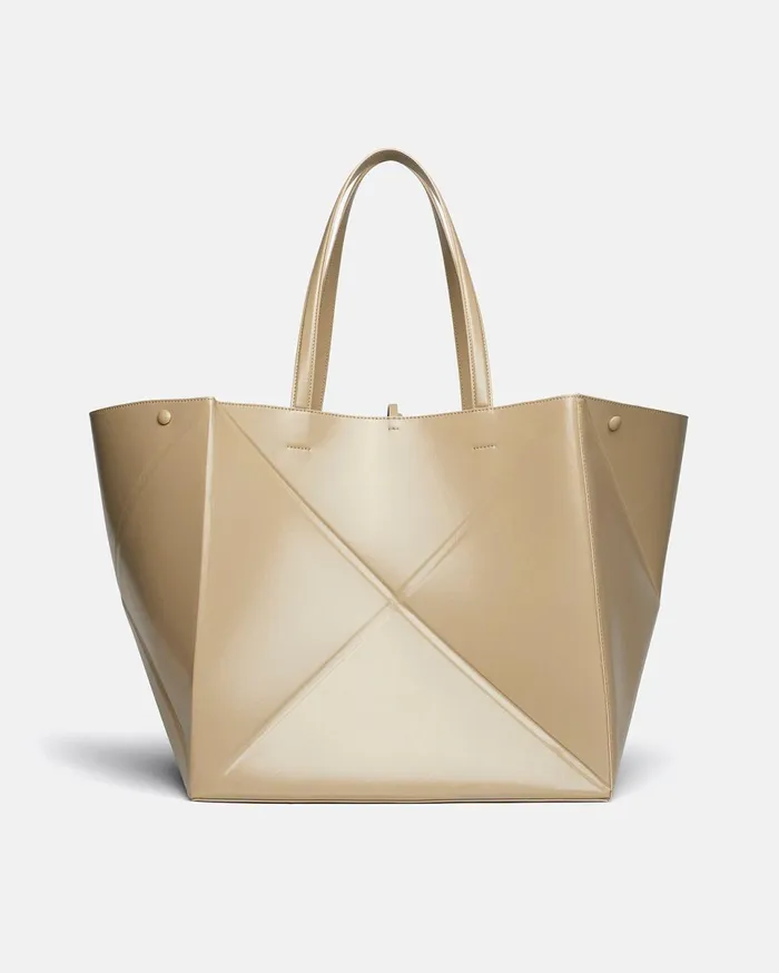Nanushka Bags WomenMen The Origami Tote Large Patent AltNappa Large Tote Pebble
