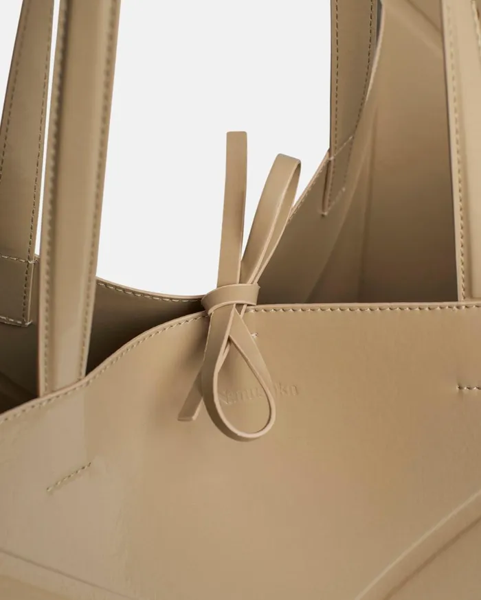 Nanushka Bags WomenMen The Origami Tote Large Patent AltNappa Large Tote Pebble