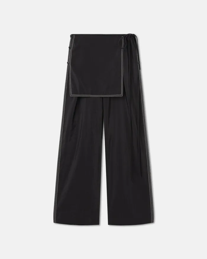 Nanushka Bottoms Women Evea Glass Poplin Pants Black