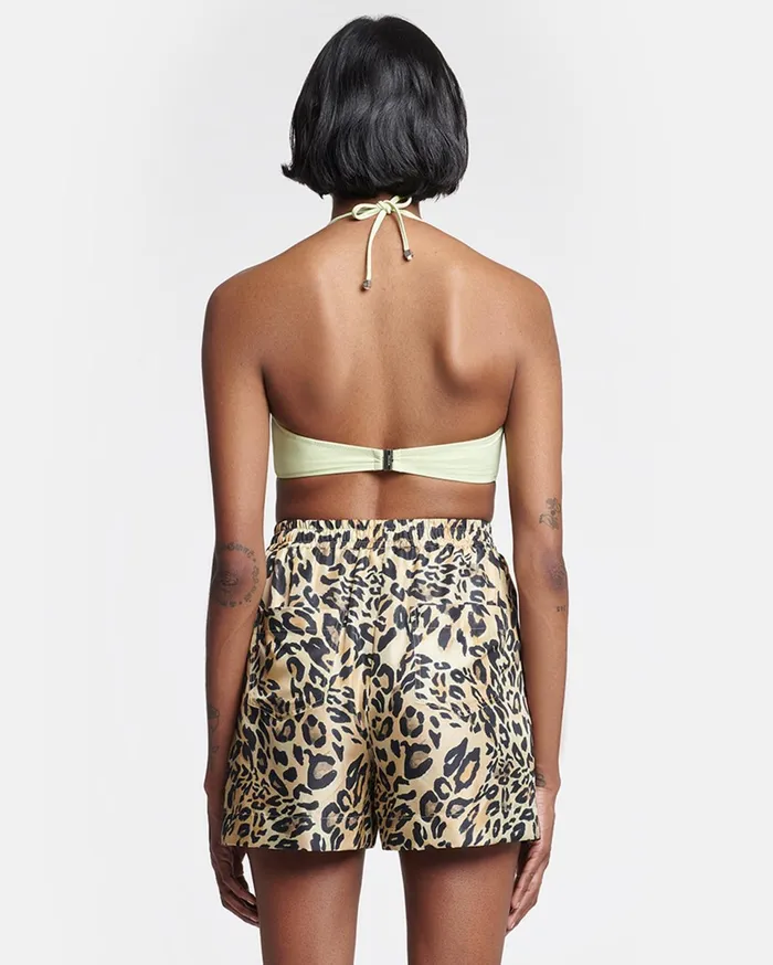 Nanushka Bottoms Women Exter Printed SilkTwill Boxer Shorts Leopard
