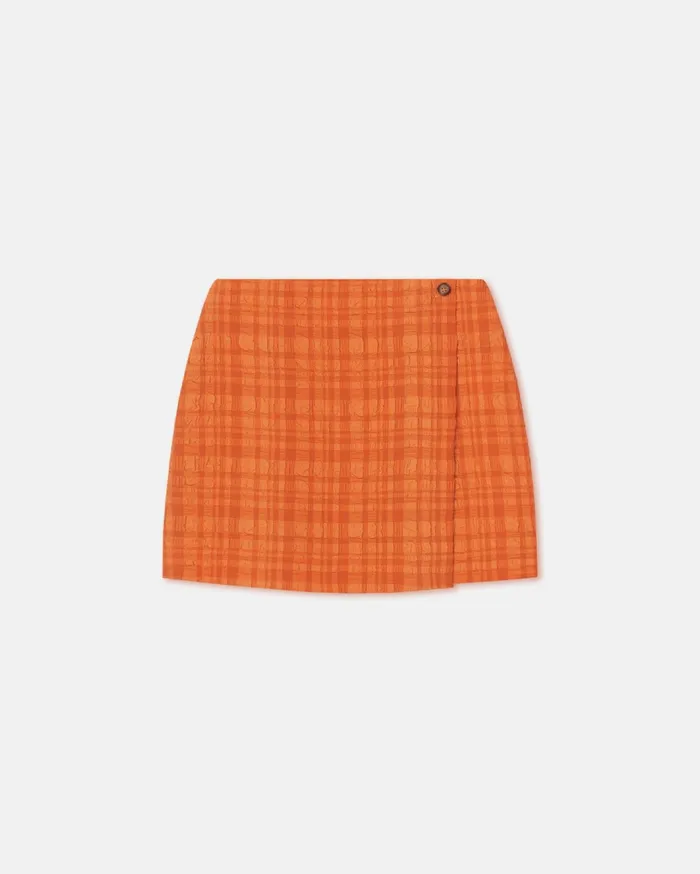 Nanushka Bottoms Women Fede Seersucker Skort Sunset Orange