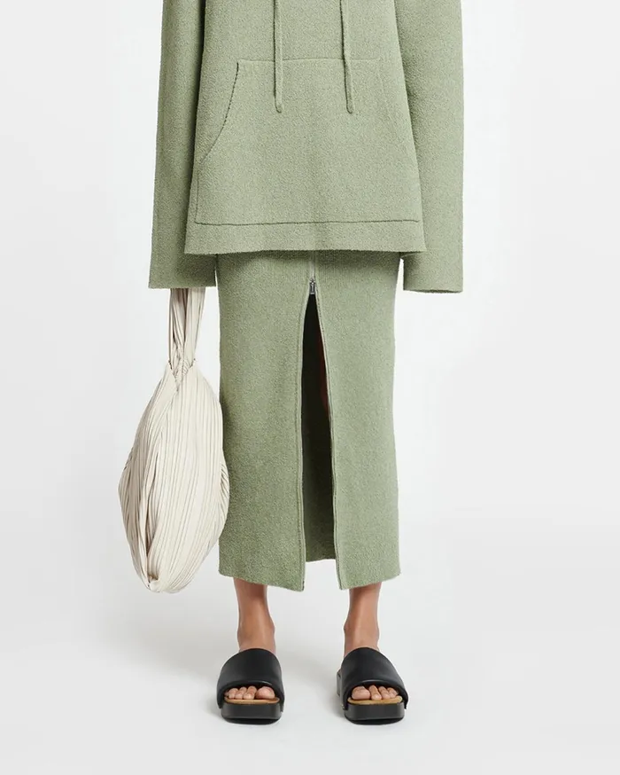 Nanushka Bottoms Women Nima TerryKnit Midi Skirt Faded Sage