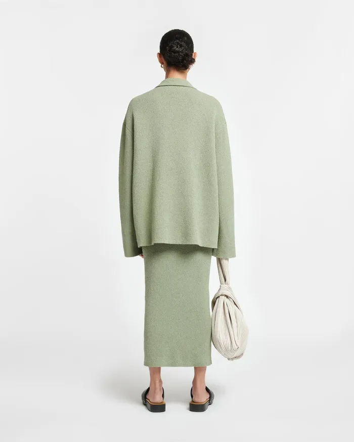 Nanushka Bottoms Women Nima TerryKnit Midi Skirt Faded Sage