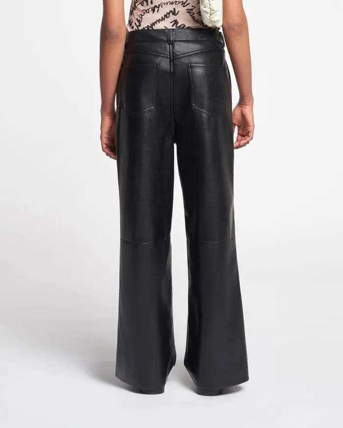Nanushka Bottoms Women Vidia Regenerated Leather StraightLeg Pants Black