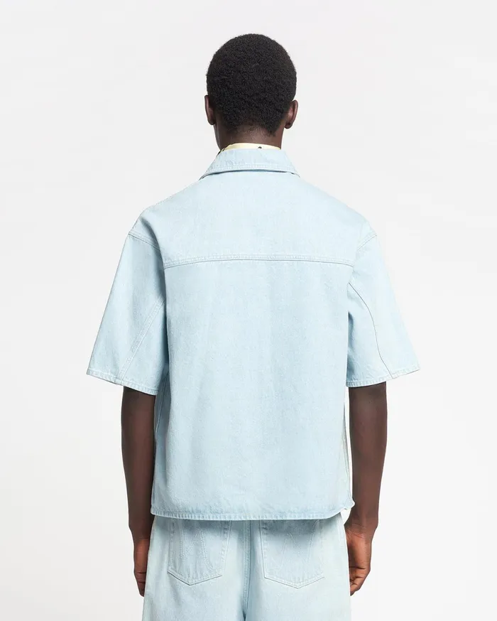 Nanushka Denim Men Jorge Denim Shirt Sun Bleach