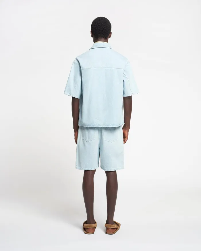 Nanushka Denim Men Jorge Denim Shirt Sun Bleach
