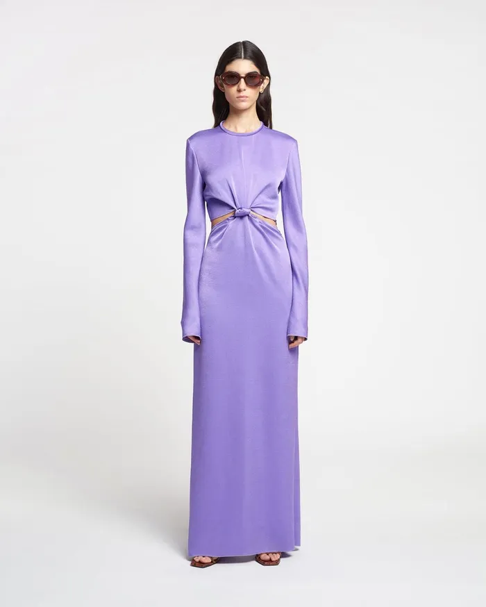 Nanushka Dresses Women Bonno CutOut CrispSatin Maxi Dress Iris