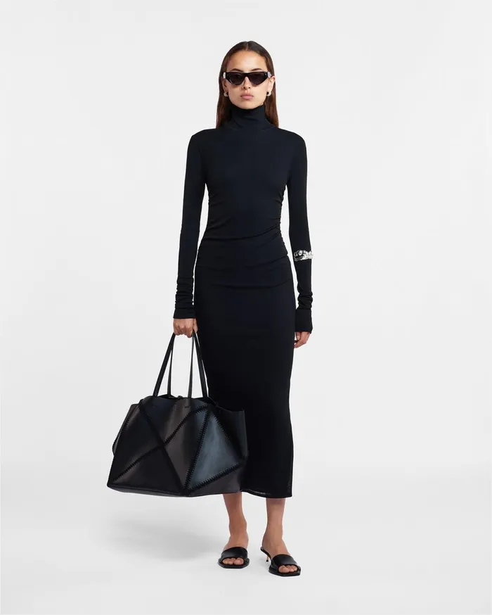 Nanushka Dresses Women Cardia MeshJersey Turtleneck Dress Black