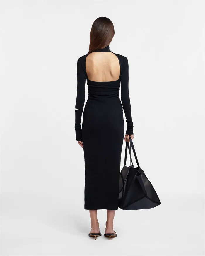 Nanushka Dresses Women Cardia MeshJersey Turtleneck Dress Black