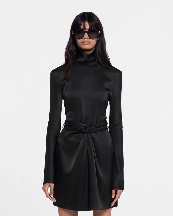 Nanushka Dresses Women Charon Slip Satin Mini Dress Black