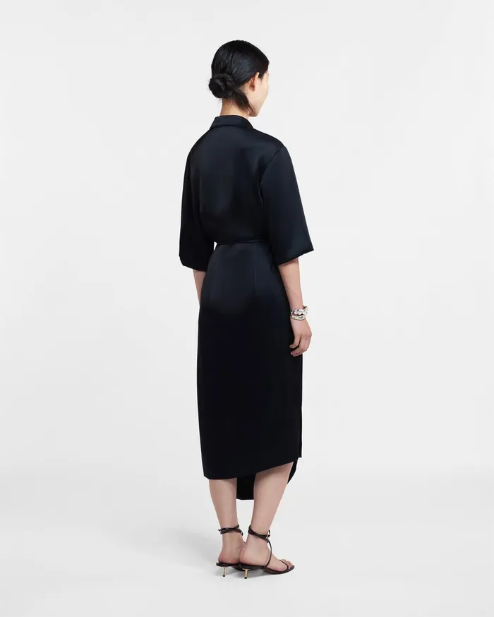 Nanushka Dresses Women Draped Front Shirt Dress Black