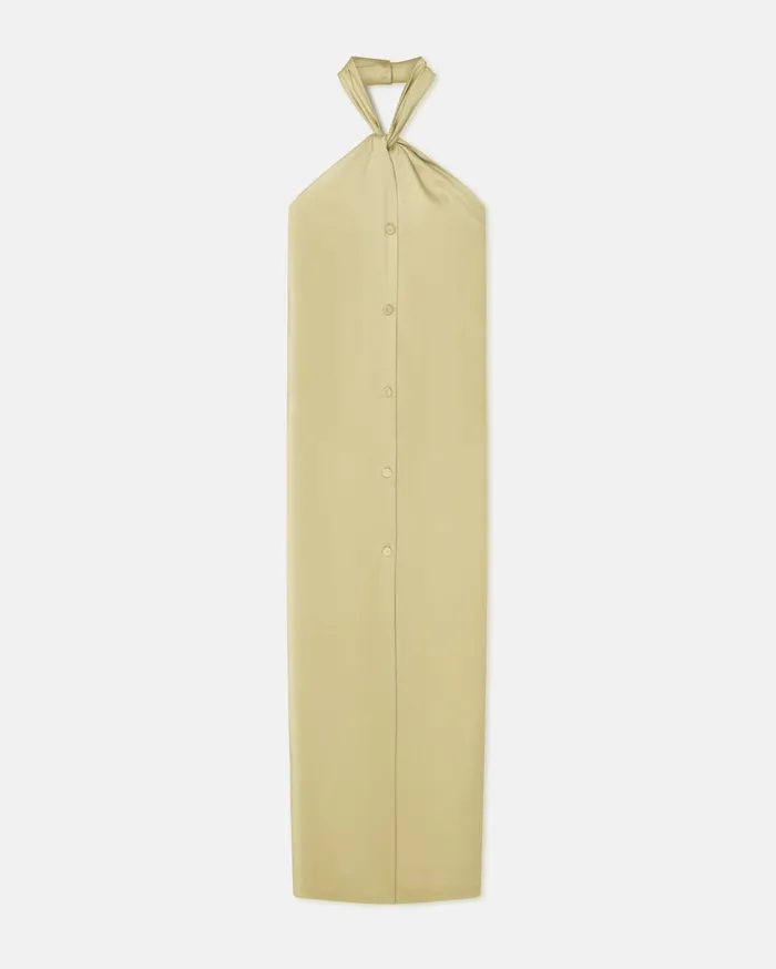 Nanushka Dresses Women Elima Slip Satin Halterneck Dress Lime Yellow