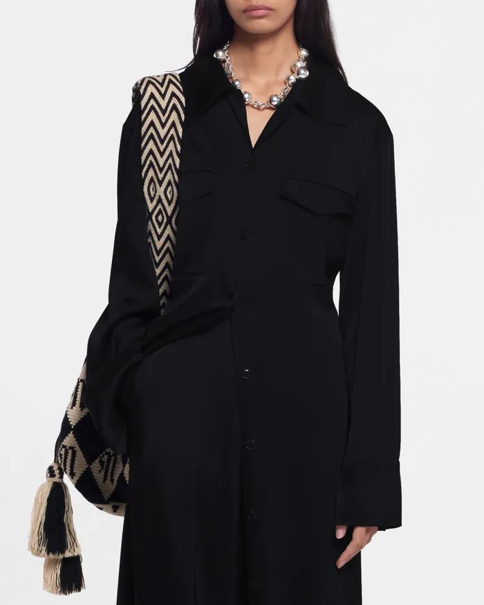 Nanushka Dresses Women Joann Slip Satin Shirt Dress Black