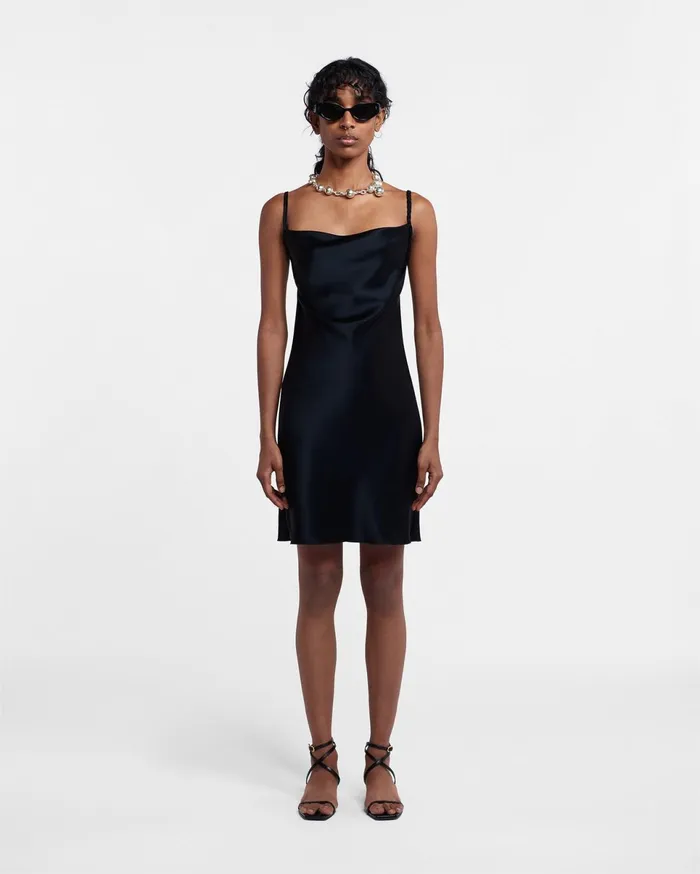 Nanushka Dresses Women Merva Slip Satin Mini Dress Black