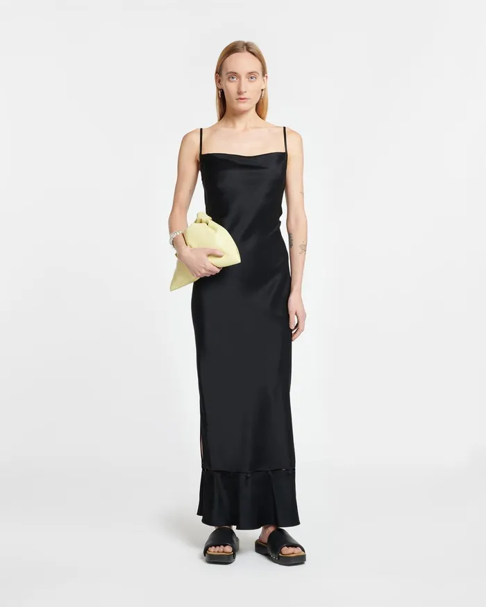 Nanushka Dresses Women Renny Slip Satin Maxi Dress Black