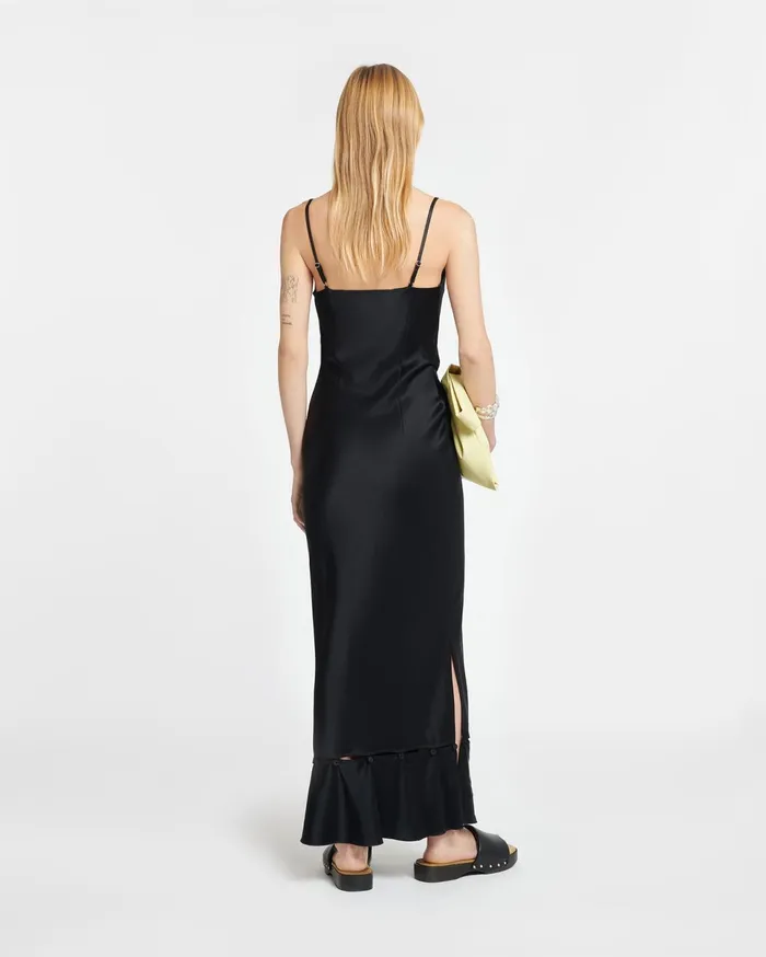 Nanushka Dresses Women Renny Slip Satin Maxi Dress Black