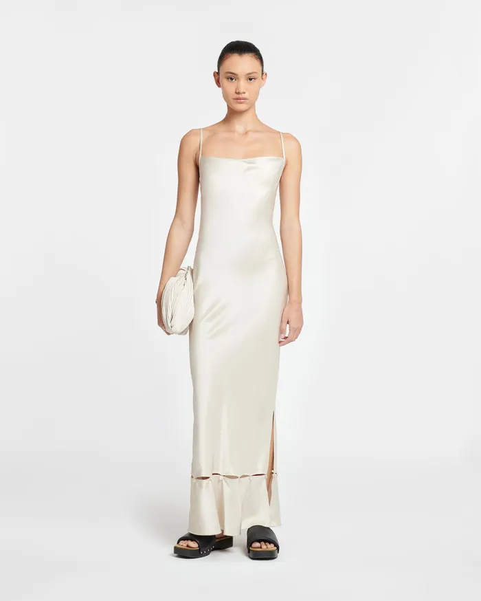 Nanushka Dresses Women Renny Slip Satin Maxi Dress Creme