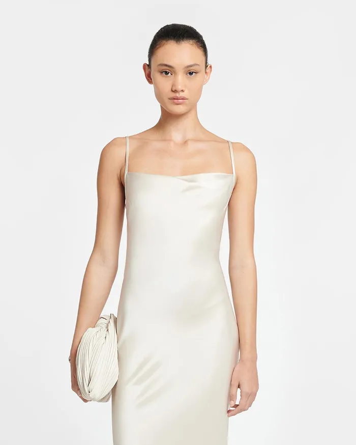 Nanushka Dresses Women Renny Slip Satin Maxi Dress Creme