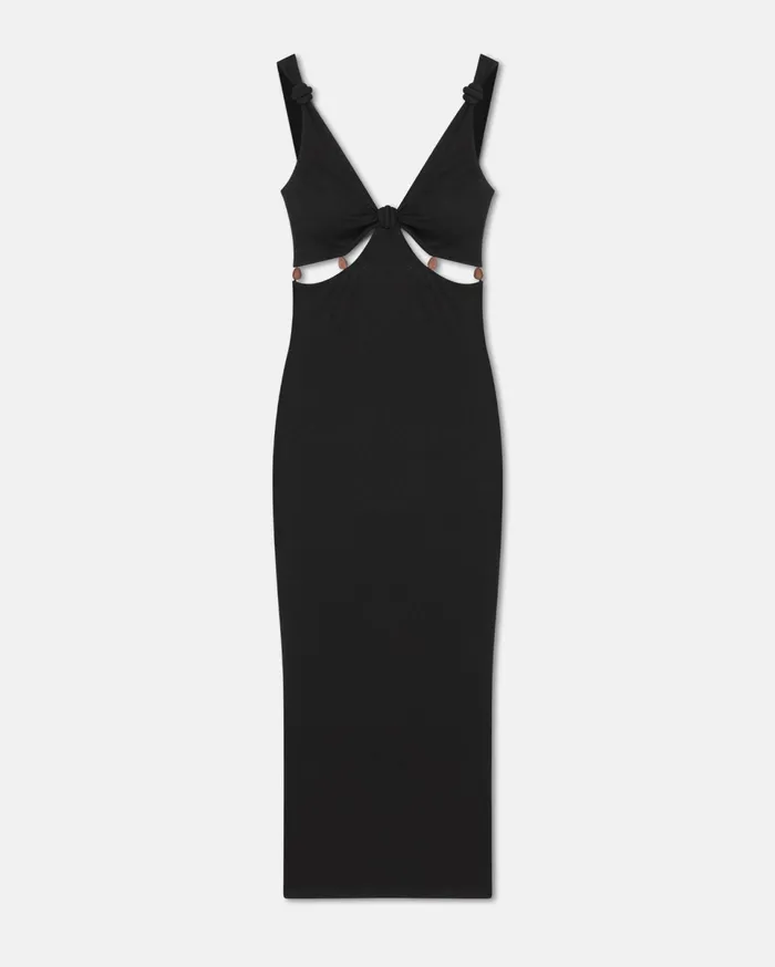 Nanushka Dresses Women Saar Beaded MeshJersey Midi Dress Black