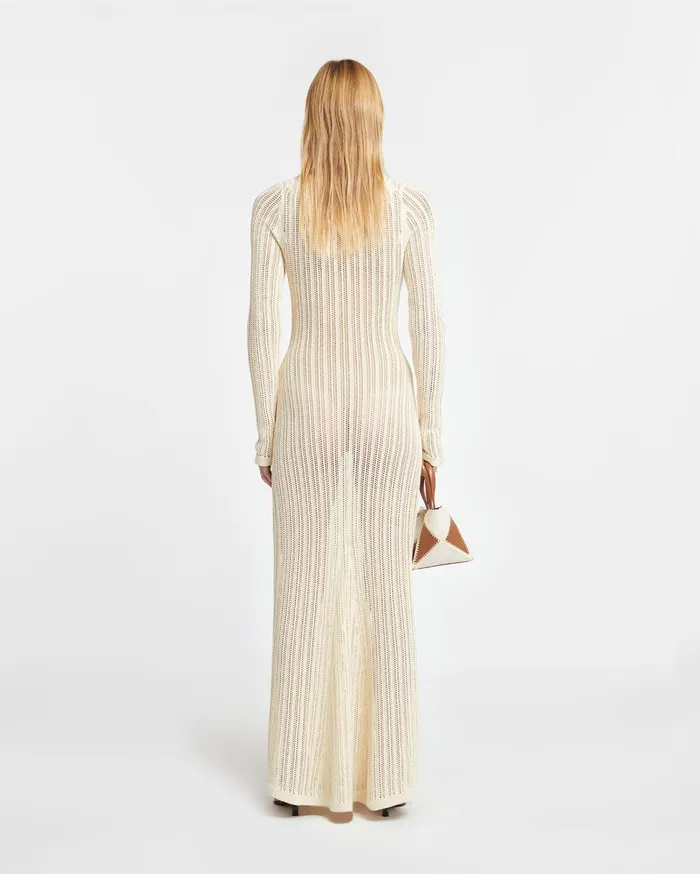 Nanushka Dresses Women Valene Crochet Maxi Dress Creme