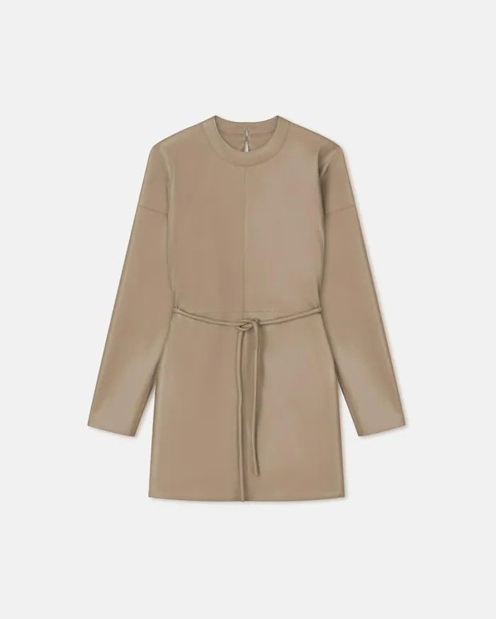 Nanushka Dresses Women Vanessa Okobor AltLeather Mini Dress Ashy Taupe
