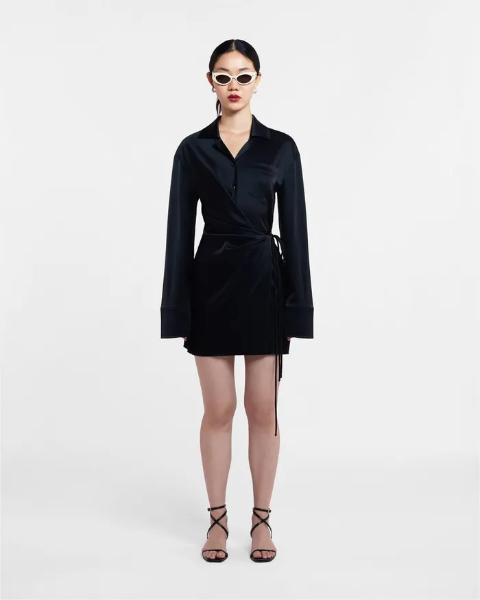 Nanushka Dresses Women Xaviera Slip Satin Mini Dress Black