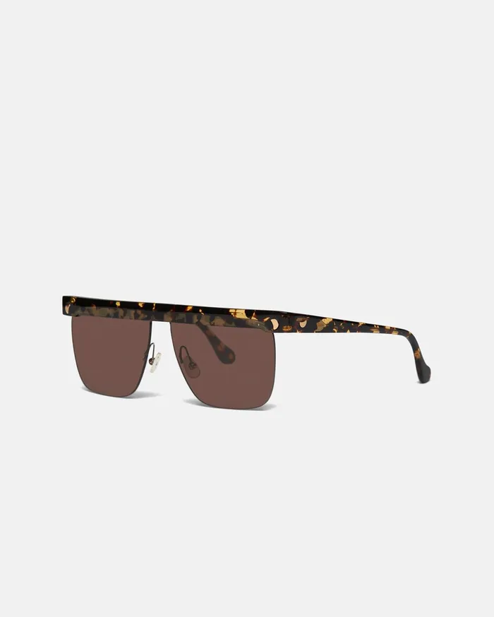 Nanushka Eyewear MenWomen Rigel SquareFrame Sunglasses Brown Eyewear