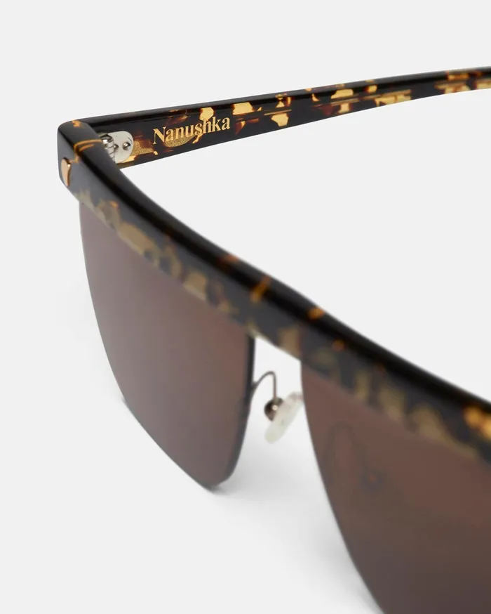 Nanushka Eyewear MenWomen Rigel SquareFrame Sunglasses Brown Eyewear
