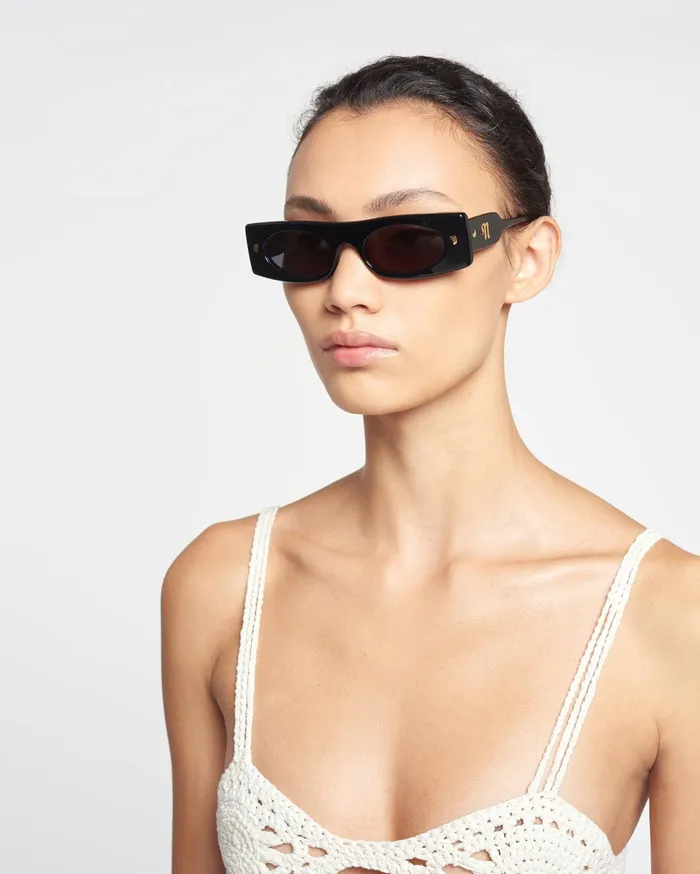 Nanushka Eyewear MenWomen Ruthie BioPlastic Visor Sunglasses Black