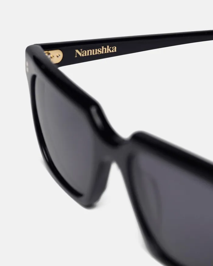 Nanushka Eyewear WomenMen Cadao BioPlastic Angular Sunglasses Black