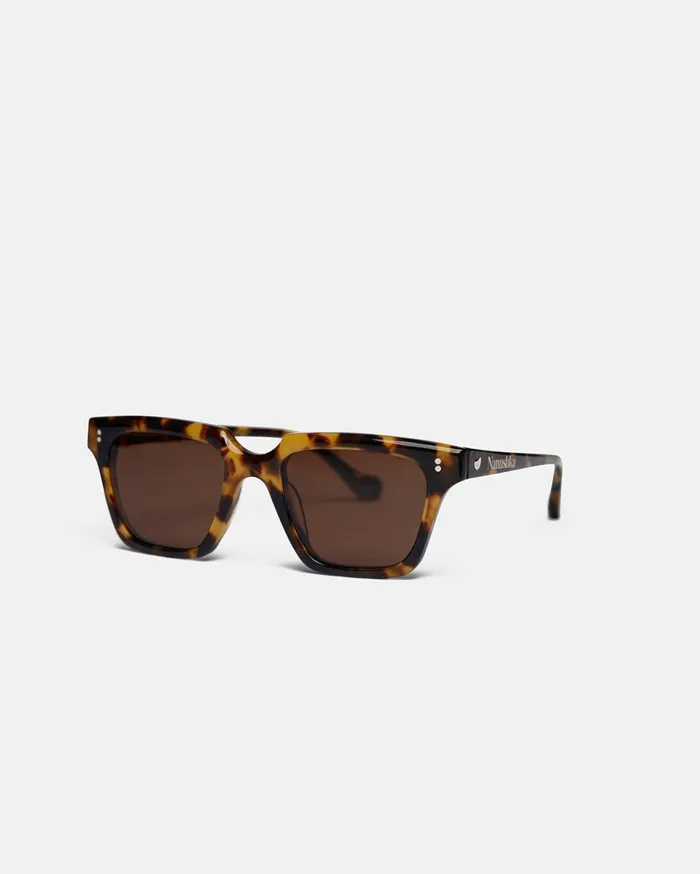 Nanushka Eyewear WomenMen Cadao BioPlastic Angular Sunglasses Dark Amber
