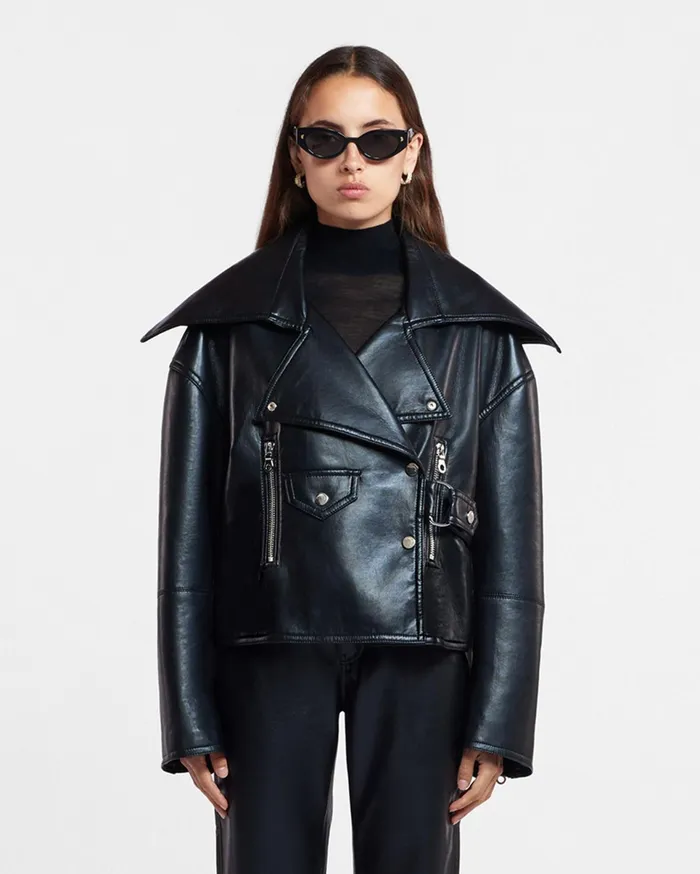 Nanushka Jackets and Blazers Women Ado Regenerated Leather Jacket Black
