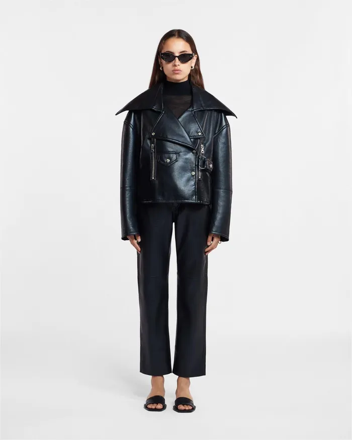 Nanushka Jackets and Blazers Women Ado Regenerated Leather Jacket Black