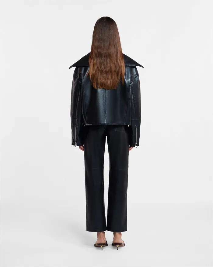 Nanushka Jackets and Blazers Women Ado Regenerated Leather Jacket Black