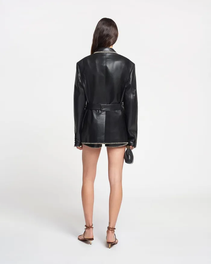 Nanushka Jackets and Blazers Women Dionne Belted Okobor AltLeather Blazer Black