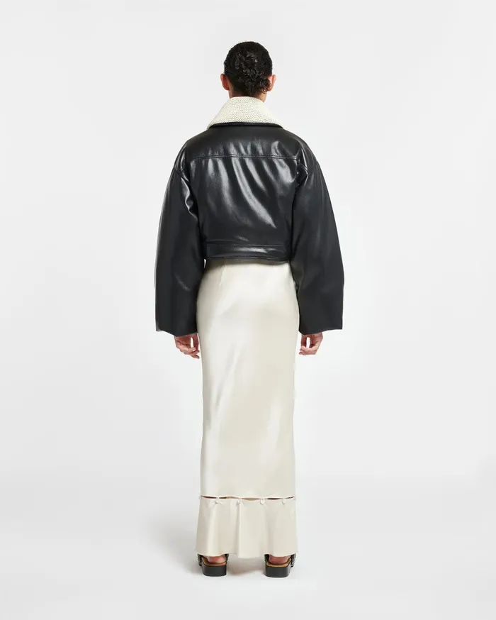 Nanushka Jackets and Blazers Women Hollie Okobor AltLeather Bomber Jacket BlackCreme
