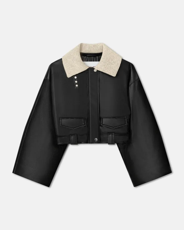 Nanushka Jackets and Blazers Women Hollie Okobor AltLeather Bomber Jacket BlackCreme