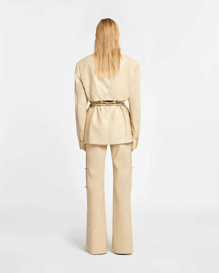 Nanushka Jackets and Blazers Women Maida Belted Okobor AltLeather Blazer Almond