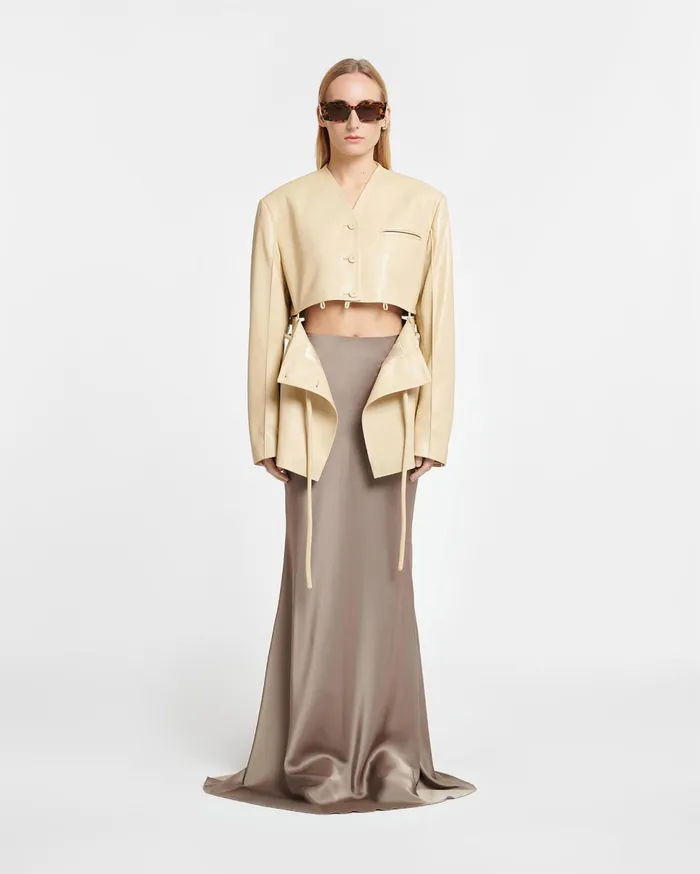 Nanushka Jackets and Blazers Women Maida Belted Okobor AltLeather Blazer Almond