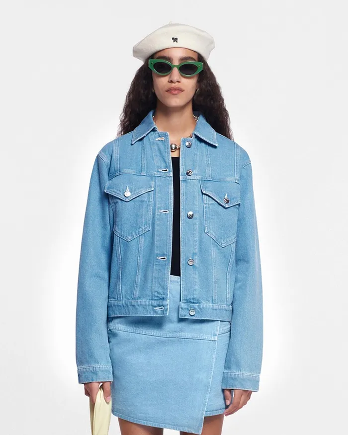 Nanushka Jackets and Blazers Women Maren Denim Jacket Eco Light Wash