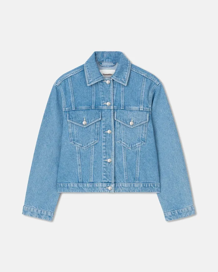 Nanushka Jackets and Blazers Women Maren Denim Jacket Eco Light Wash