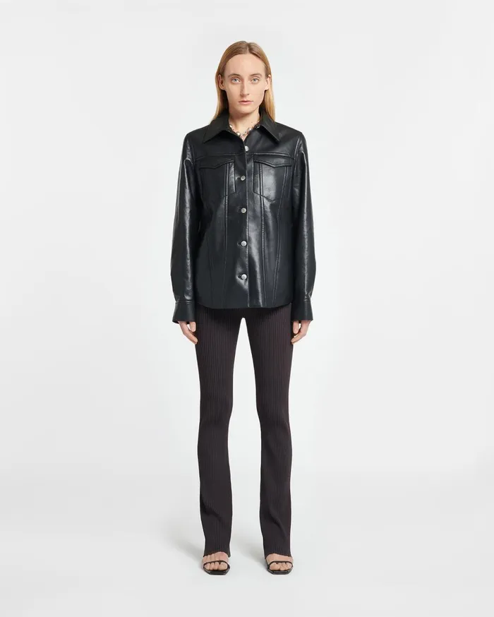Nanushka Jackets and Blazers Women Rocio Regenerated Leather Overshirt Black