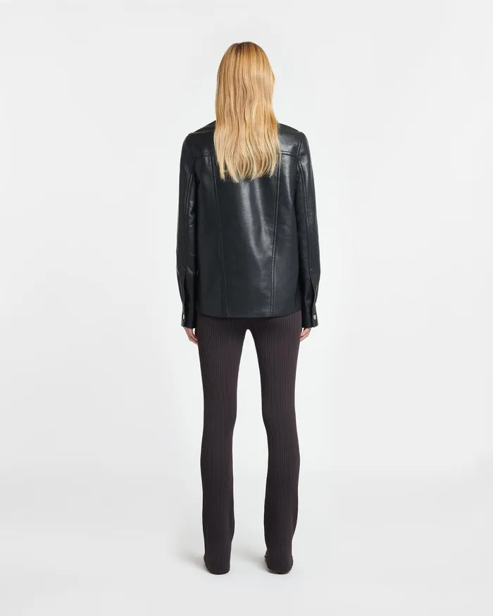 Nanushka Jackets and Blazers Women Rocio Regenerated Leather Overshirt Black