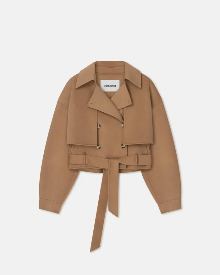 Nanushka Jackets and Blazers Women Satoyo Wool And SilkBlend Jacket Camel