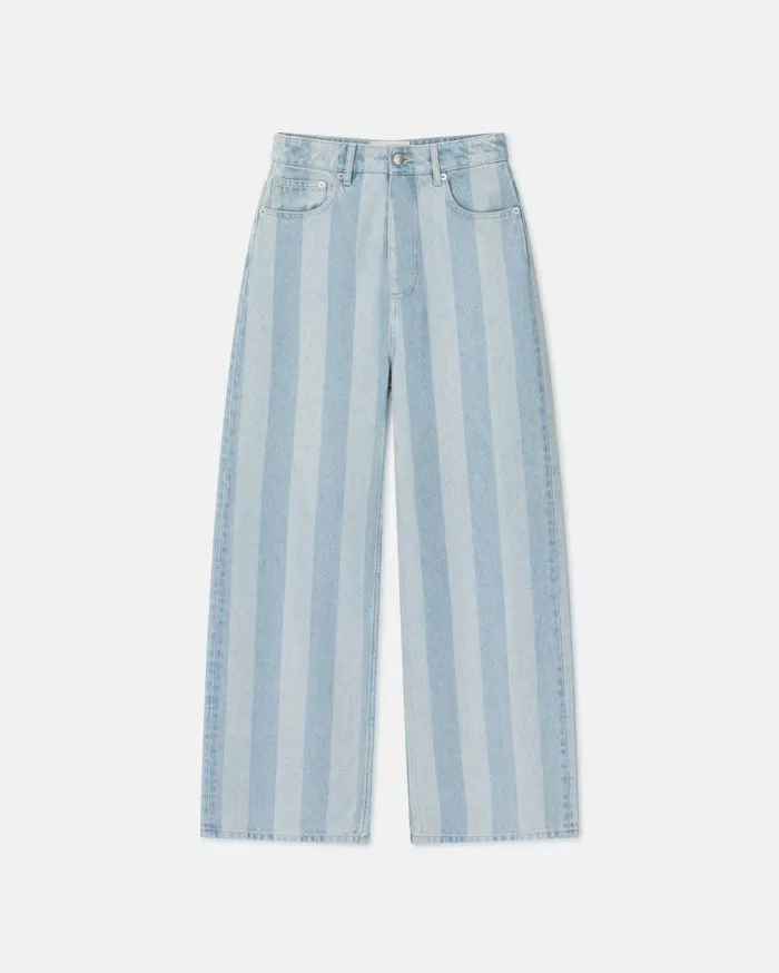 Nanushka Jeans Women Josine Striped WideLeg Jeans Eco Light Wash