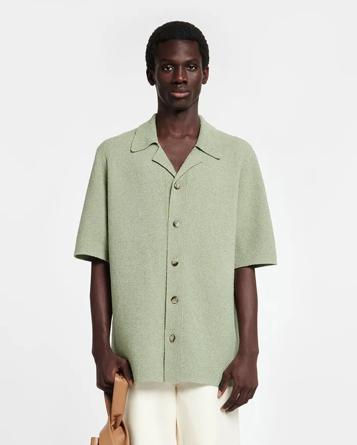 Nanushka Knitwear Men Ziko TerryKnit Shirt Faded Sage