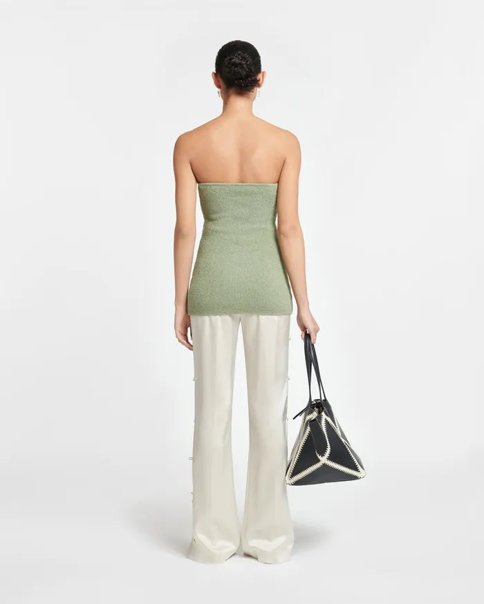 Nanushka Knitwear Women Zessa TerryKnit Bandeau Top Faded Sage