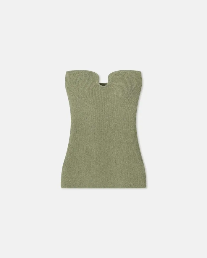 Nanushka Knitwear Women Zessa TerryKnit Bandeau Top Faded Sage